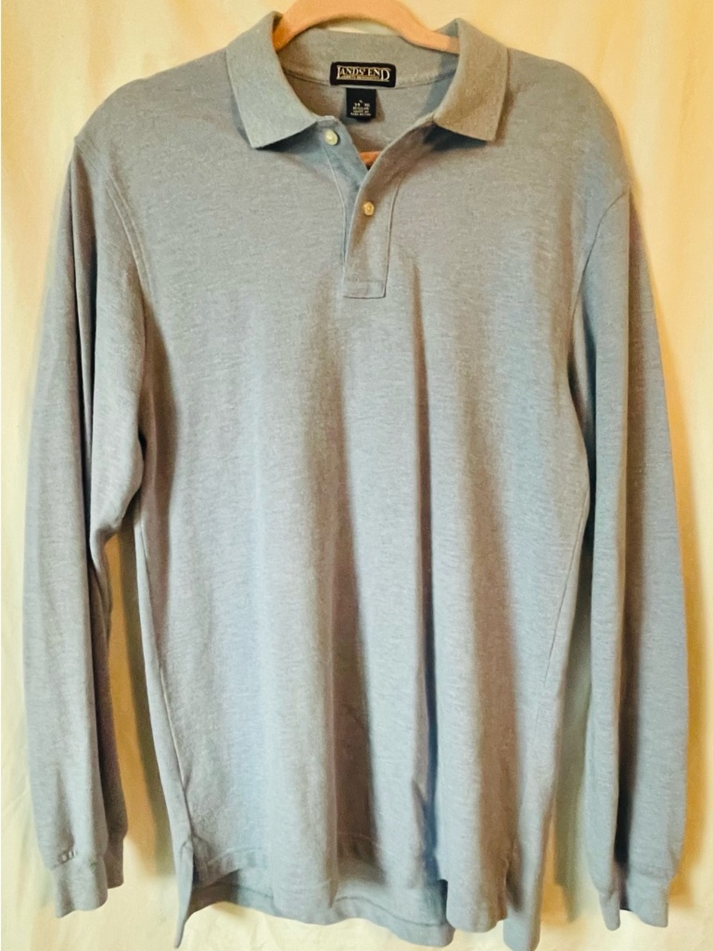 Lands' End Men's Long-Sleeve Polo Shirt 34-36